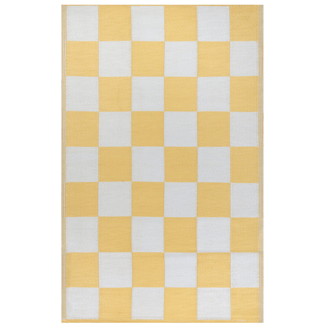 Checkerboard Chequered Flatweave 120cm X 180cm Indoor / Outdoor Area Rug