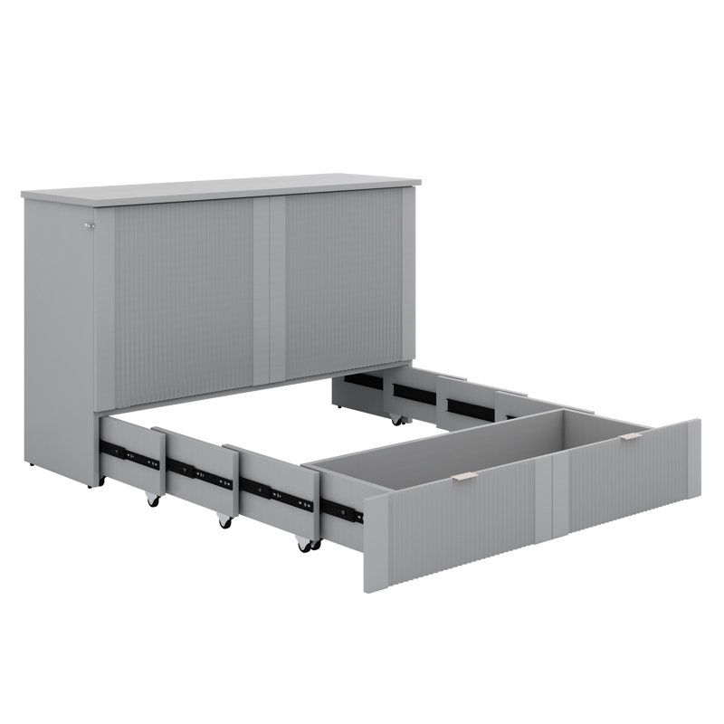 Murphy Bed With Drawer And A Set Of Sockets & USB Ports, Pulley Structure Design