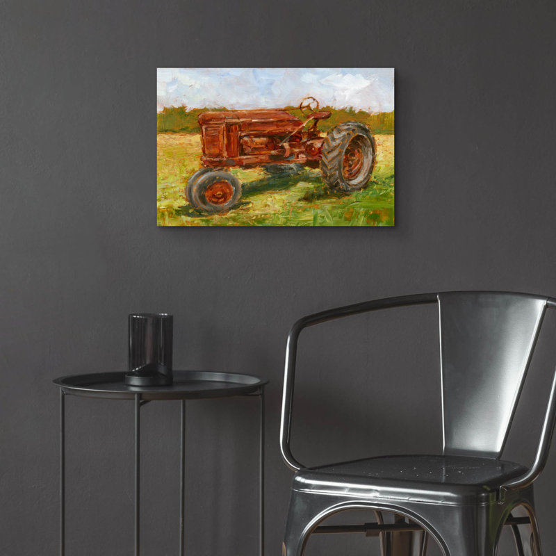 «Rustic Tractors 2» par Ethan Harper, art mural en verre acrylique, H 16 po x l 24 po x P 0,2 po