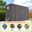 Remise de rangement grise en métal de 4 pi x 9 pi avec toit incliné, 6 évents et 2 portes battantes, protège la rouille, garde les articles au sec, évents extérieurs, portes convenant pour ranger les outils de jardin et garder les poubelles organis?