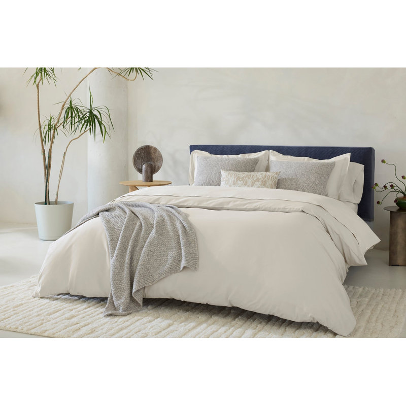 Cloud Soft Sateen Modern & Contemporary Sateen Duvet Cover, King/Cal King Duvet Cover, Stone
