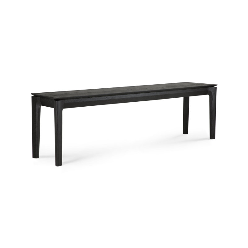 Bok Solid Wood Dining Bench, Black, 18.1" H x 65.3" W x 13.8" D