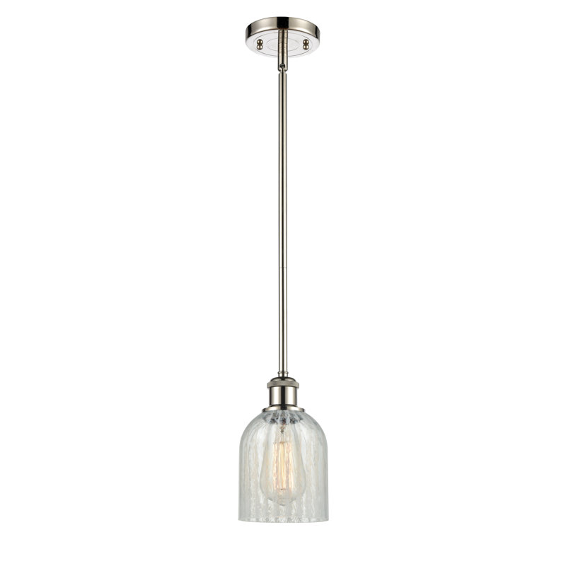 Luminaire suspendu en forme de cloche à 1 lumière Odele, Ampoule DEL 6 watts Vinage, Mouchette, Nickel poli