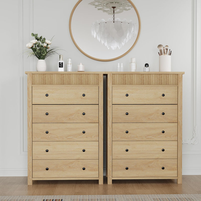 Commode à tiroirs, table de chevet cannelée moderne, commode en bois, rangement de table de bout