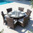 Talene 6 - Person Patio Dining Set with Round Table , Cushions Included-2093616221
