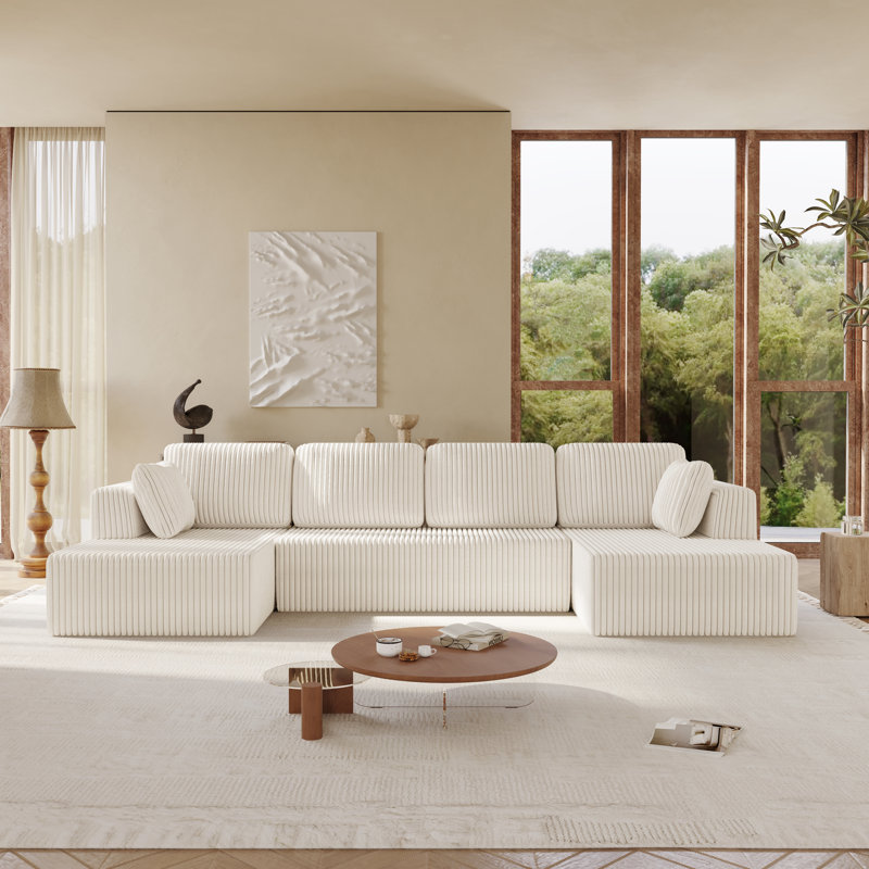 Compression Packed Oversized Modular Sectional Sofa, 3-piece Foam Couch With Flexible Layout, No Assembly Required