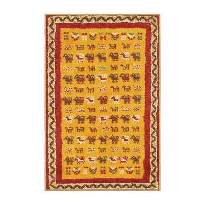 Tapis de zone jaune/rouge contemporaine