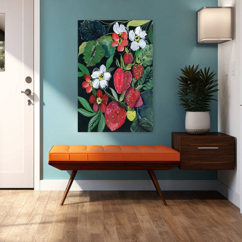 Art contemporain, plante fruitière, H 48 po x l 32 po