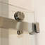 Porte de douche coulissante double de 55 à 59 po de largeur, verre trempé transparent de 8 mm de 5/16 po, acier inoxydable nickel brossé 304, poignée ronde avec nettoyage nano facile, poignée à conception d'eau, effet efficace
