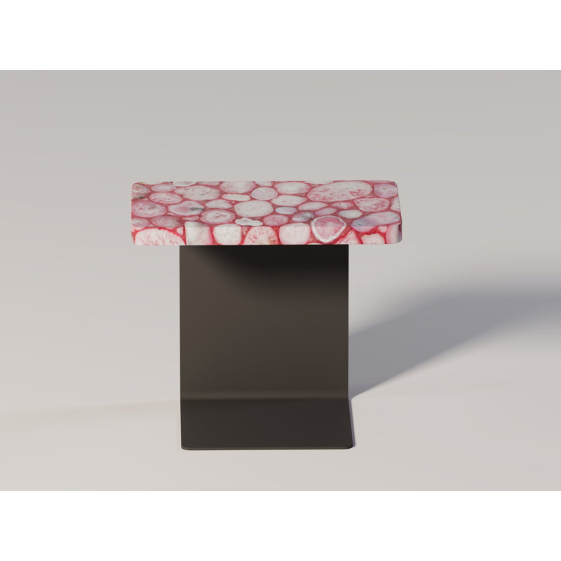 Équerre End Table, Pink Agate