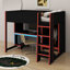 Lit mezzanine double avec bureau