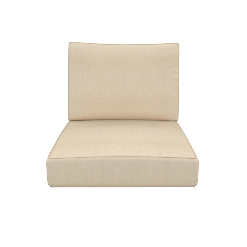 Sunbrella® Outdoor Deep Seating Louge Chair Cushion, 23" W x 25" D, Canvas Flax