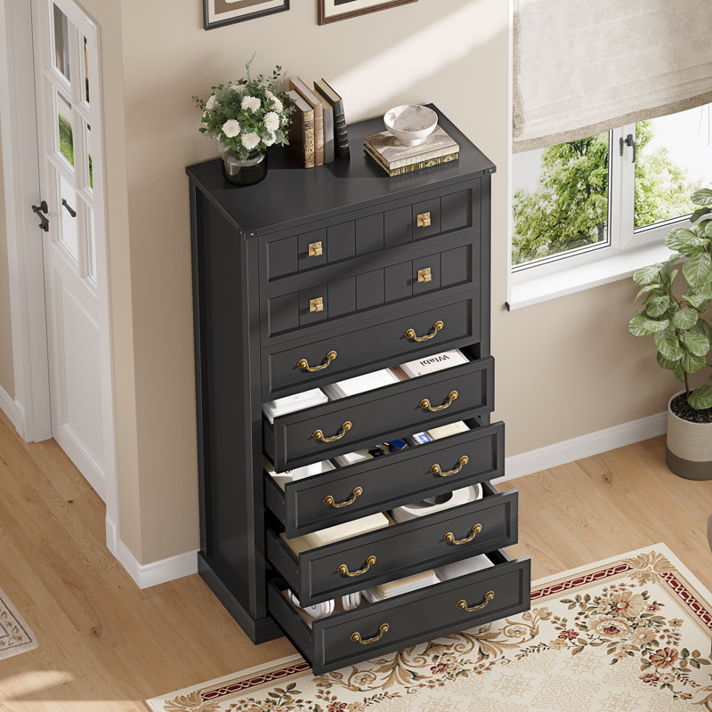 Commode 7 tiroirs Farmhouse, Noir