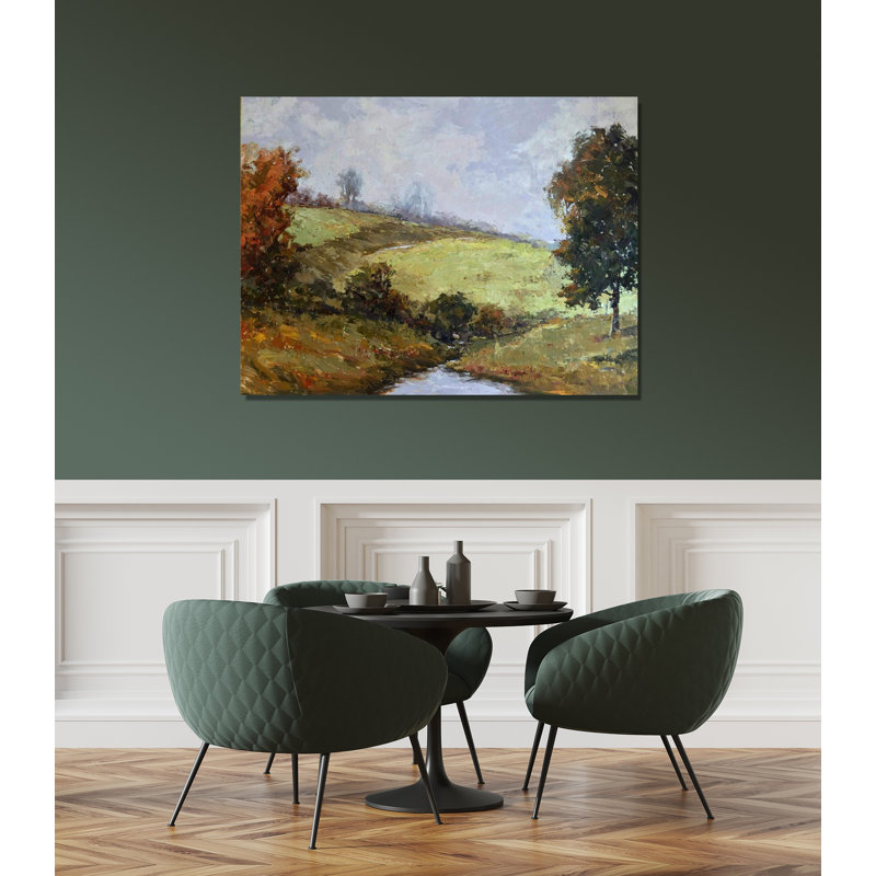 Babbling Brook - Artist Enhanced Canvas Print, White Framed Canvas, 37.5" H x 49.5" W x 1.75" D