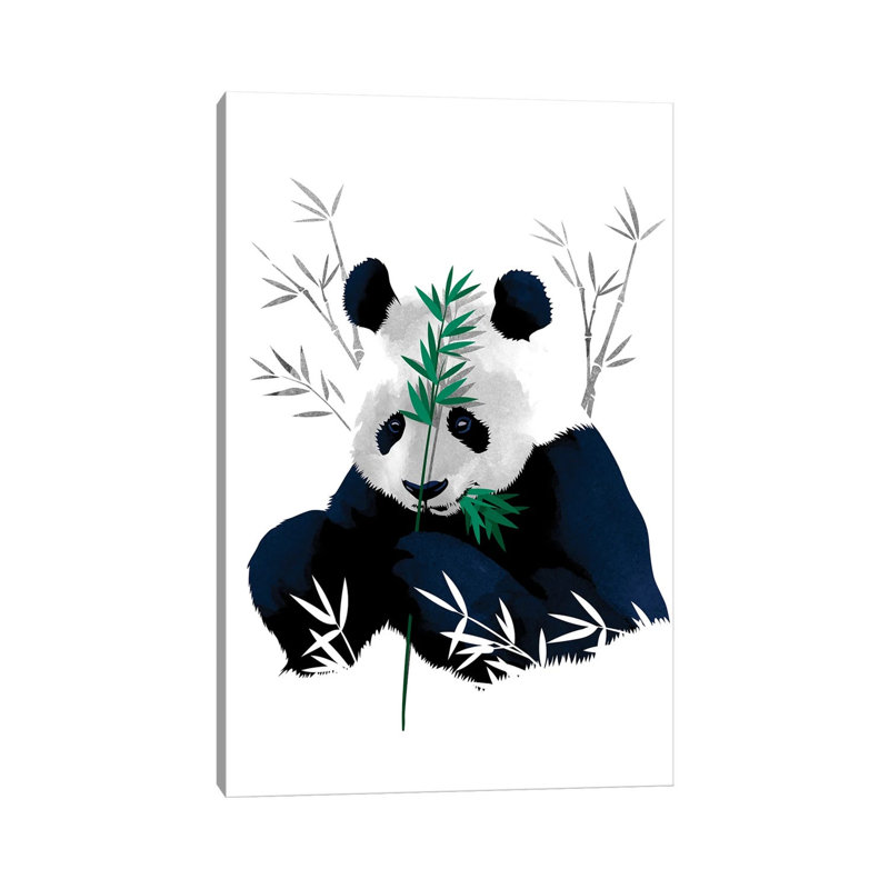 Bambo Panda by Alberto Perez - Wrapped Canvas Painting, 30.48cm H x 20.32cm W x 1.91cm D
