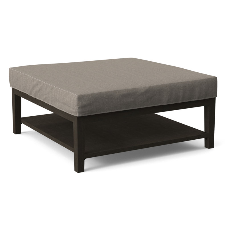 Hammond Square Ottoman, Antique Black Finish, Stone Crypton Performance; 0884-83