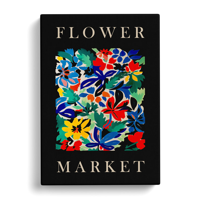 Black Collection Flower Market Exhibition No.5 - Wrapped Canvas