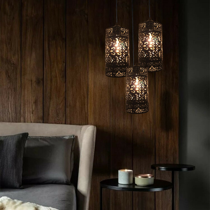 Hathcock 3 - Light Black Cluster Pendant