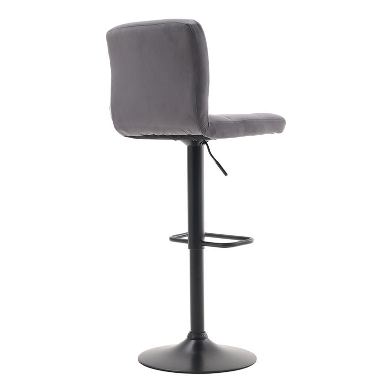 Aleesa Upholstered Adjustable Height Counter Stool with Metal Frame, Grey