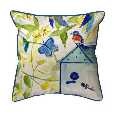 Blue Bird House Pillow