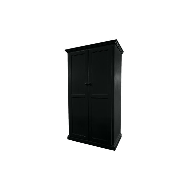 Bureau armoire en bois massif Breeda, Noir