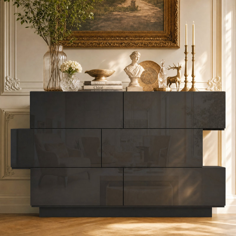 Commode de chambre à coucher 45 po, Noir