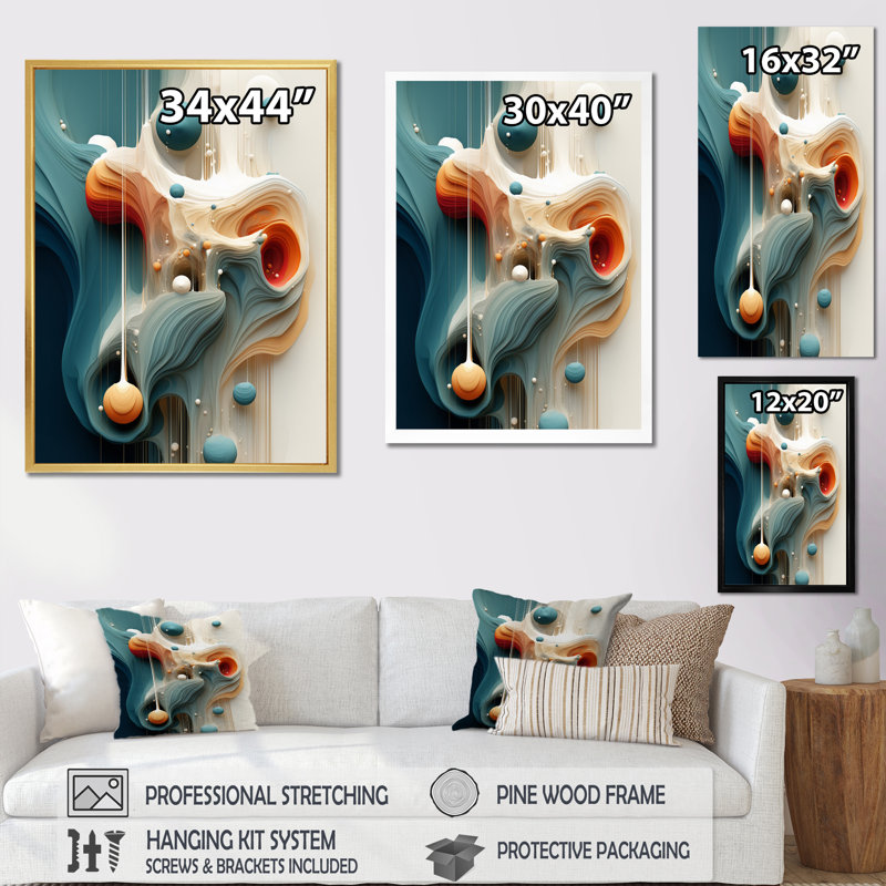 Décoration murale rétro rétro «Minimalisme», H 40 po x l 30 po x P 1,5 po, Toile tendue
