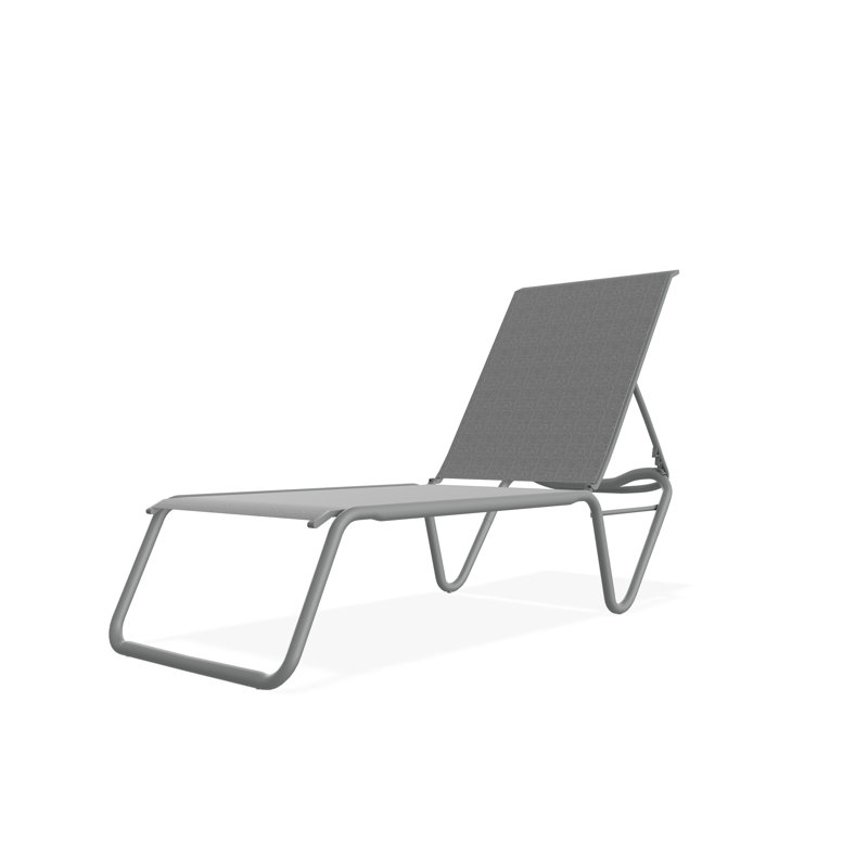 Chaise longue sans accoudoirs empilable à plat en aluminium Gardenella, James, Graphite
