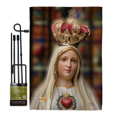 Ensemble de drapeaux en polyester 2 faces Castine Our Lady of Fatima