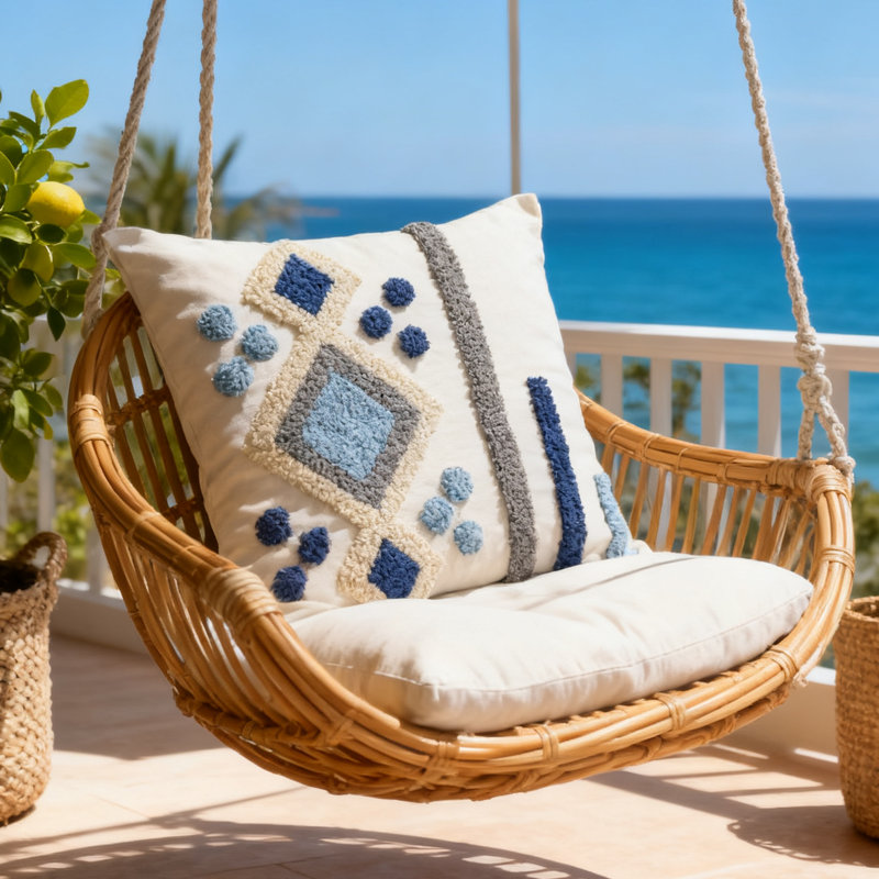 Housse de coussin géométrique 1 pièce