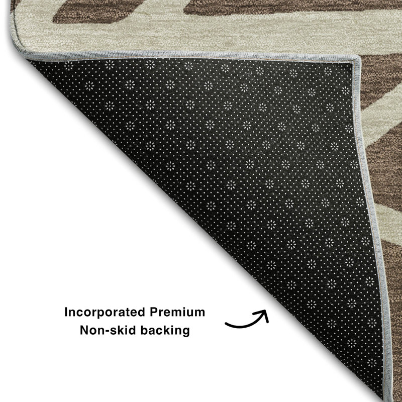 Premium Machine Washable Cossette AMF1040 Geometric Rug, Rectangle 10' x 14'