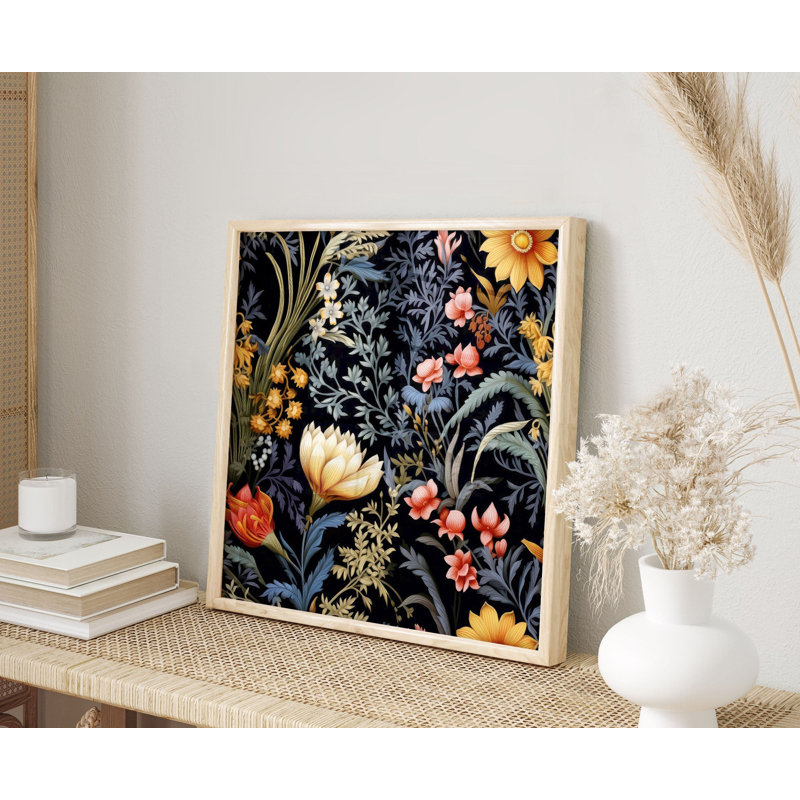 Floral, fleurs de William Morris, impression d'art classique sans cadre, H 16 po x l 16 po