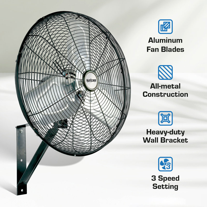 Ventilateur mural oscillant Hurricane Pro, 28.25" H x 22" W x 19" D