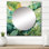 Gedaliahu - aquarelle, prunier tropical, collage, bord de mer, miroir tropical carré pour décoration murale