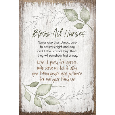 Plaque de bois Bless All Nurses