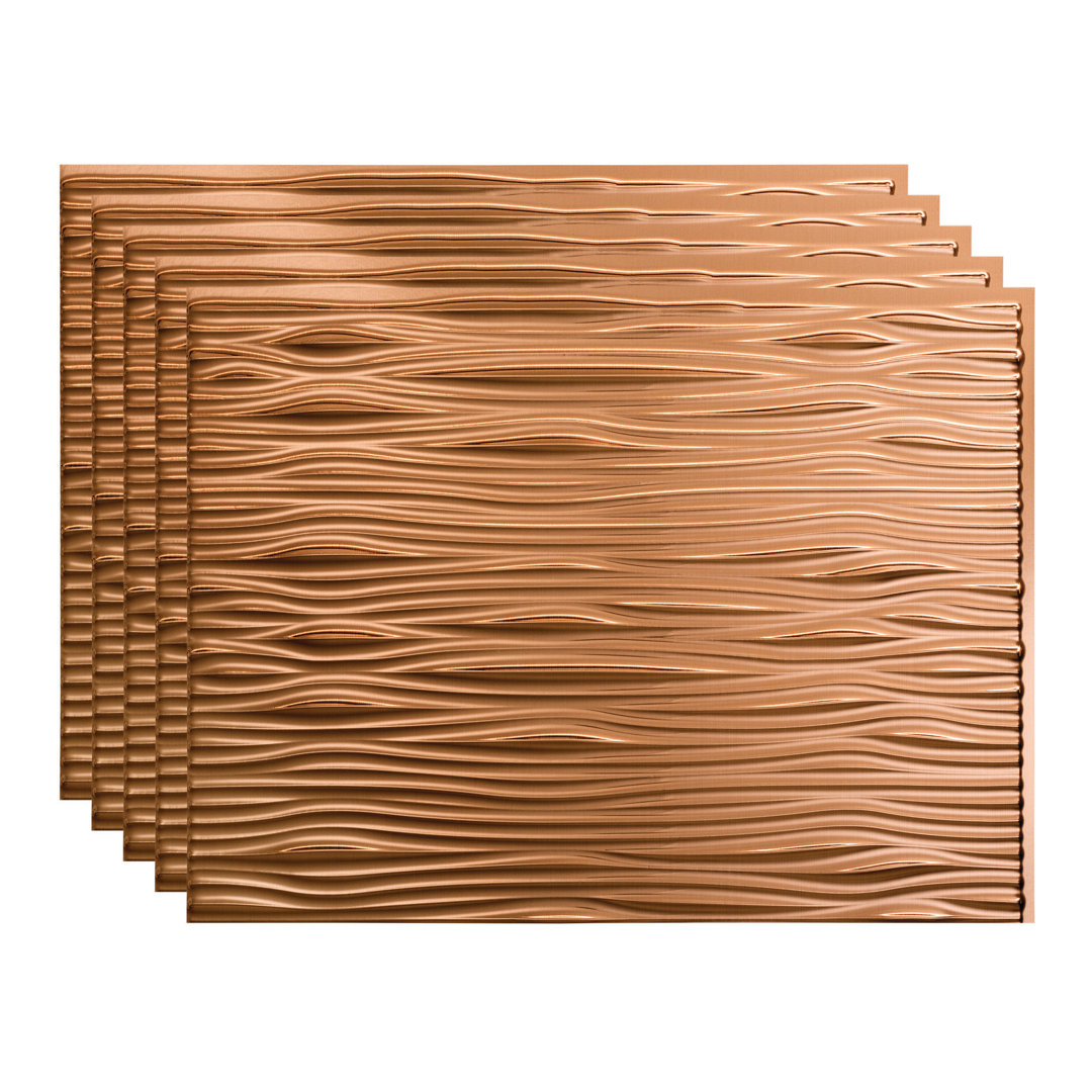 FASÄDE Waves Decorative Vinyl 18in x 24in Backsplash Panel (Set of 5) Fasade 