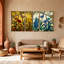 Ensemble de 3 reproductions d'art mural sur toile en vitrail-520185946