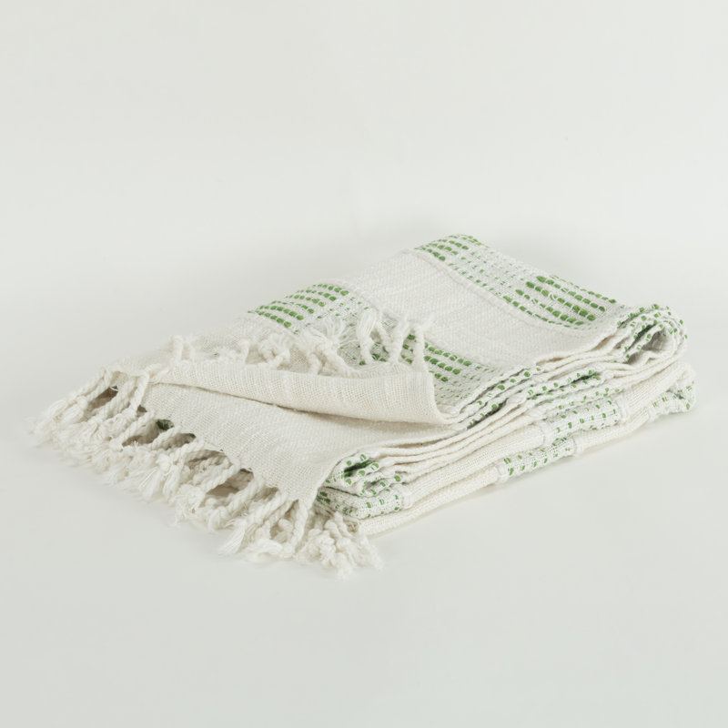 Jeté Alora, Vert/blanc