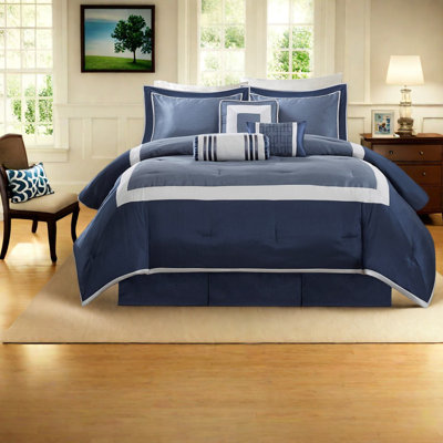 Comfortable Navy Bedding Sets, Polyester Crafted, Hotel Style For Home