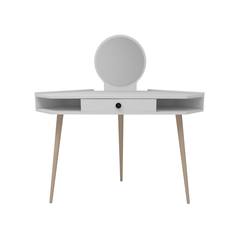 Bristoly Dressing Table with Mirror, White