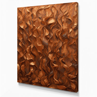 Abstract Colour Field 16 Brown Canvas Wall Art