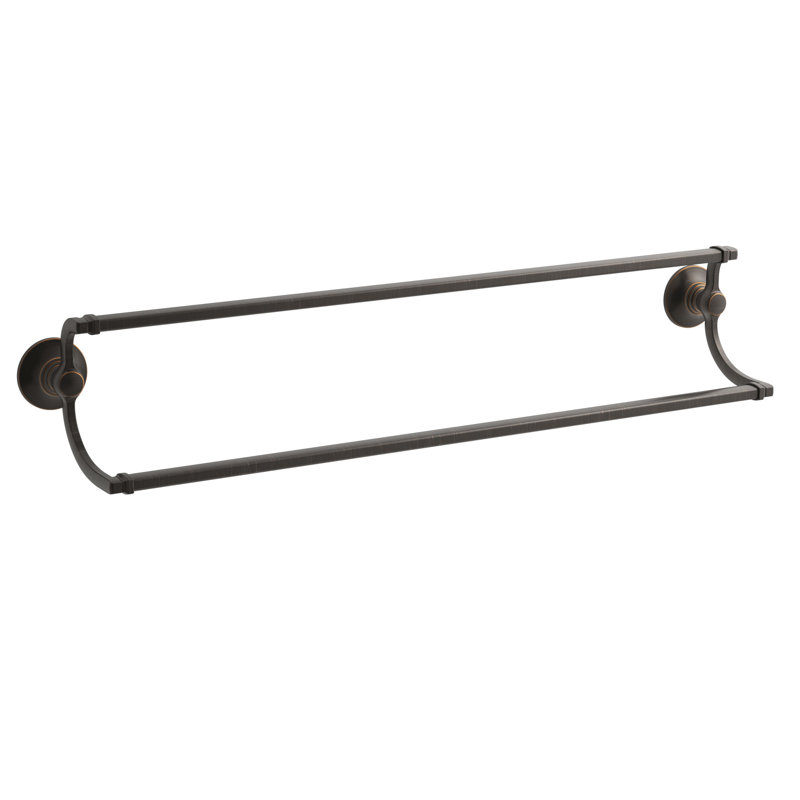 Bancroft Double 24" Wall Mounted Towel Bar, Oil Rubbed Bronze