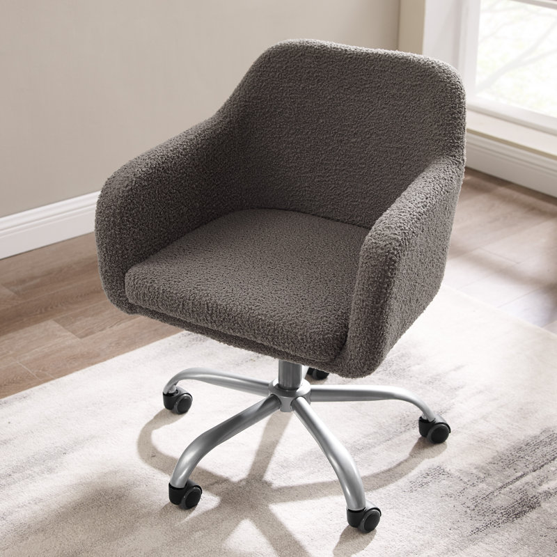 Armbruster Modern Adjustable Task Chair, Gray Sherpa