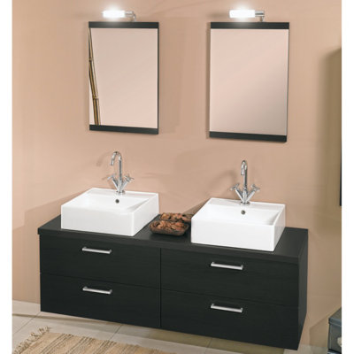 Ensemble de meuble-lavabo double 60 "avec miroir Aurora