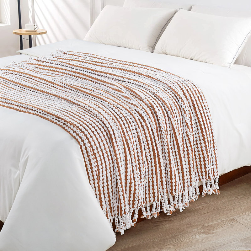 Knitted Throw Blanket, Camel