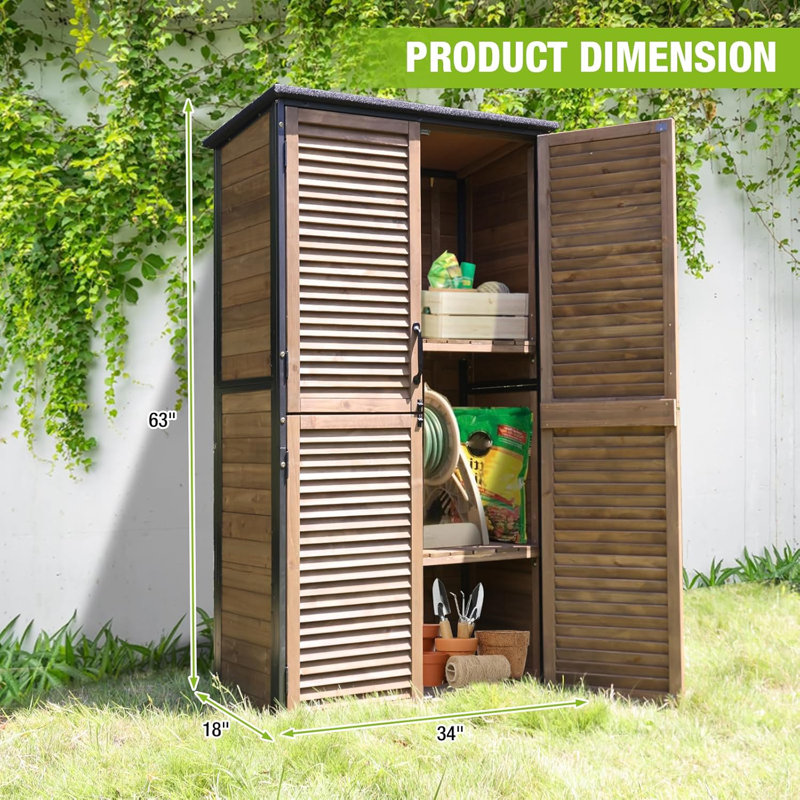Outdoor Storage Cabinet Upgraded with Metal Frame Durable Storage Shed with Floor and Adjustable Shevels Waterproof Garden Tool Shed