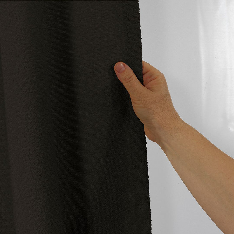 Extra Long & Extra Wide Polyester Decorative Curtain Single Panel, Brown, 52" W x 180" L