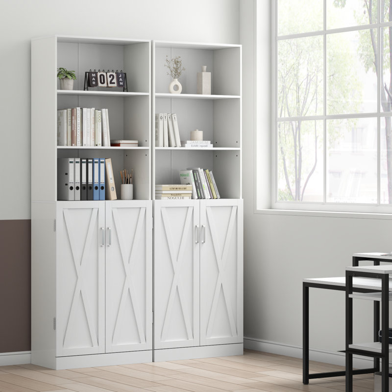 Industrial Boolshelf With Door, 6 Tier Farmhouse Book Shelf With Adjustable Shelves,70" Tall Display Etagere Bookcase,Floor Standing Unit Book Case Furniture For Home Office,Living Room