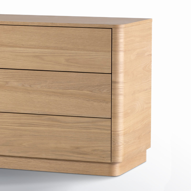 6 Drawer 60" W Double Dresser, Oak