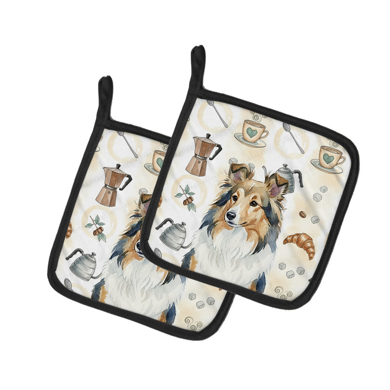 Paire de porte-cafetières Sable Sheltie